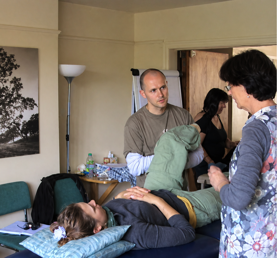 Workshop participant practising leg technique