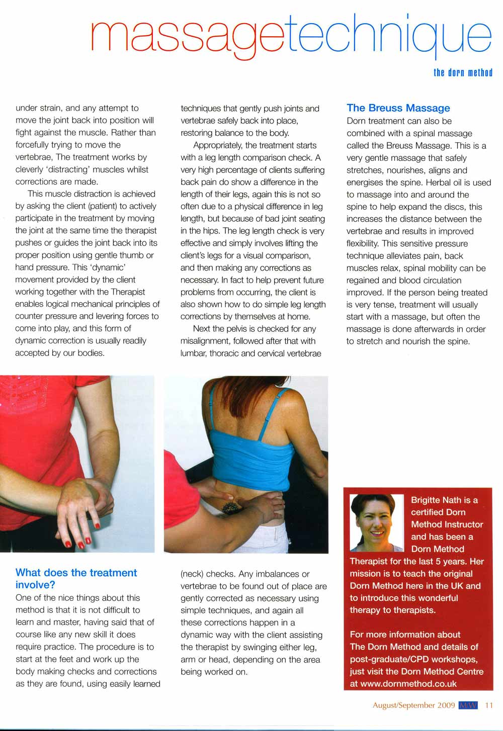 Massage World Magazine - The Dorn Method - Revolutionary Approach to Back & Joint Pain image 3