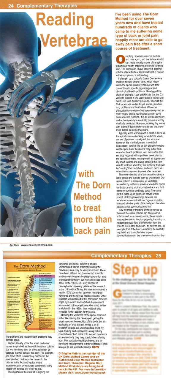 Reading Vertebrae - Choice Health Magazine April/May 2011