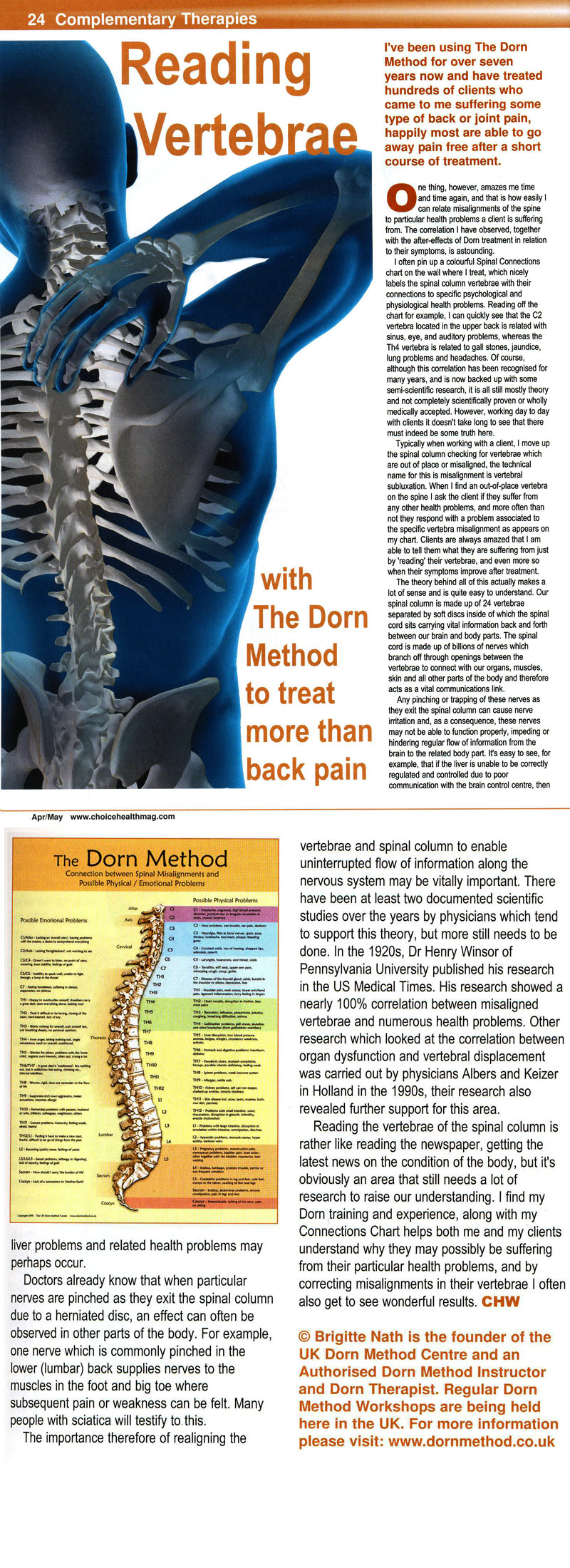 Reading Vertebrae - Choice Health Magazine April/May 2011 image 2